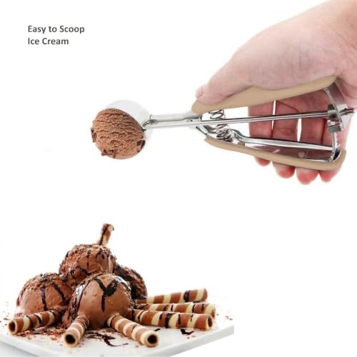 Cookie Scoop Set, 3Pcs Ice Cream Scoop, Cookie Scoops for Baking Set of 3 - color: Brown