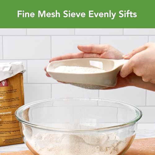 Tovolo Scoop and Sift 1 Cup Flour Sifter for Baking, Oatmeal - color: Oatmeal