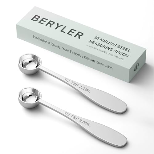 2PCS 1/2TSP(2.5ML) Measuring Spoon, 18/8(304) Stainless Steel Tablespoon - size: 1/2 tsp | 1/6 tbsp | 2.5 ml | 1/12 oz