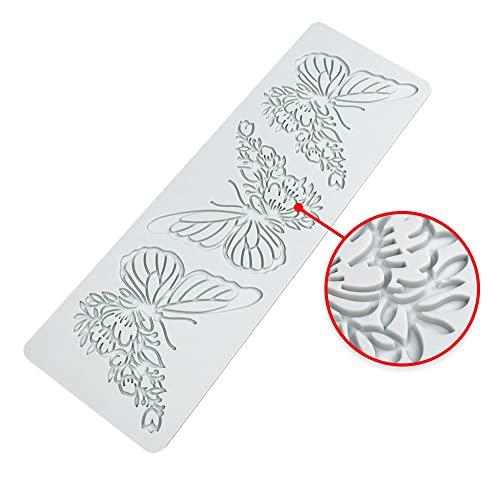 Hollow Leaf Silicone Mold Chocolate Candy 3D Hollow Leaf Candy Mold Food Cooking Meals Decorations Fondant Mold Polymer Clay Molds (Butteryfly L_11.24x3.6x0.12inch) - size: Butteryfly L_11.24x3.6x0.12inch