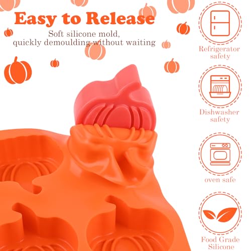 WMKGG 3 Pack Pumpkin Silicone Mold, 6-Cavity Pumpkin Cake Pan