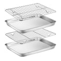 Baking Sheet with Rack Set, Stainless Steel Cookie Sheet with Cooling Rack - size: 10 inch