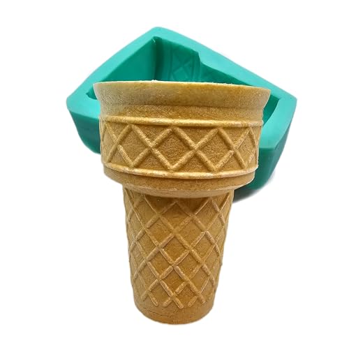 Ice cream half cone silicone mold, realistic ice cream cone flexible silicone mold - style: Half cone silicone mold