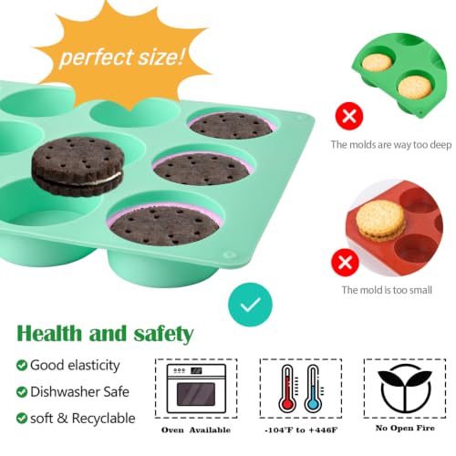 Actvty Round Chocolate Cookie Molds, 3 Pieces 12-Cavity Cylinder Chocolate Silicone Molds for Covered, Cookies Candy Jelly Mini Cakes and Muffin Baking(Green) - color: 3Pcs Green/12-Cavity