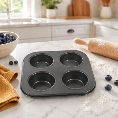 SHOWERORO Muffin Pan 4 Grids Muffin Baking Cups Non-stick
