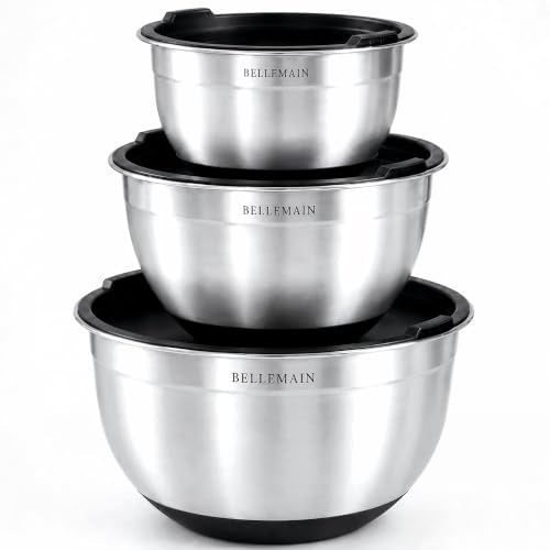 Bellemain Stainless Steel Mixing Bowls with Airtight Lids Set - Set of 3 - size: 3 Piece