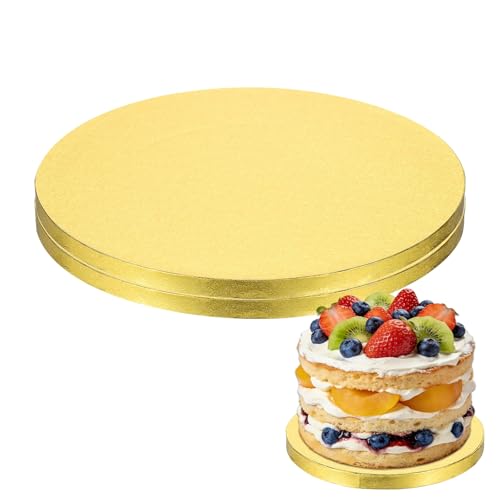 uxcell Cake Boards, 12 Inch Round Cake Drums, Gold Tone, 2 Pcs - color: Gold Tone, size: 12 Inch
