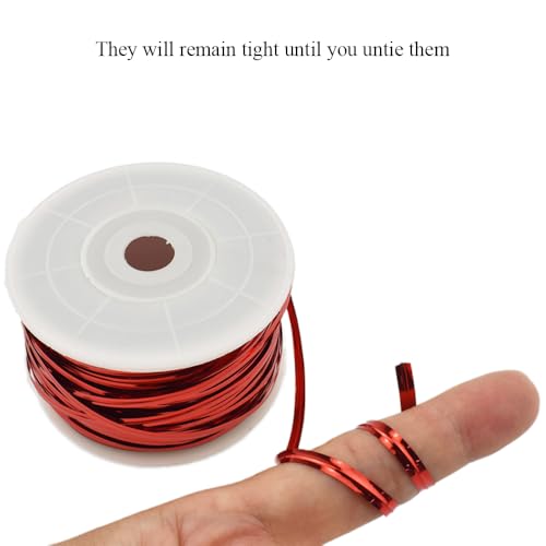HAHIYO 100Yards/300Feet/91M Red Metal Twist Ties Bread Candy Coffee Bag Ties Plant Garden Twist Ties for Cellophane Treat Bag Gift Wraping Bag Plastic Bag Halloween Party Cake Present Art Craft - color: Red, size: 100Yards/300Feet/91M