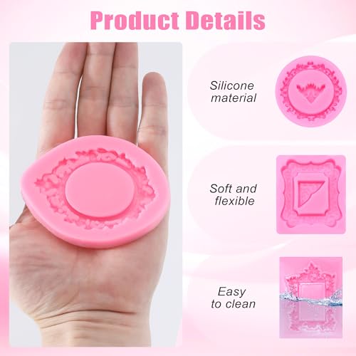 4 Pcs Photo Frame Silicone Molds, Various Sizes