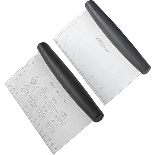 ALLTOP Bench Scraper & Chopper, Set of 2 Pack - color: Black