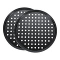 uxcell 2Pcs Pizza Pan with Holes, 9.4" Non-Stick Pizza Tray for Oven Perforated Pizza Baking Pans Pizza Bakeware for Home Restaurant Kitchen Baking, Black - size: 9.4"