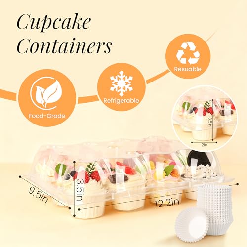 12 Count Cupcake Containers 20 Pack Cupcakes Boxes and Carrier