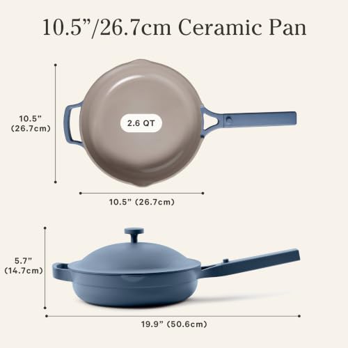 Our Place Always Pan 2.0, 10.5" Ceramic Nonstick Pan, 2.6 Qt - color: Blue Salt, size: 10.5"