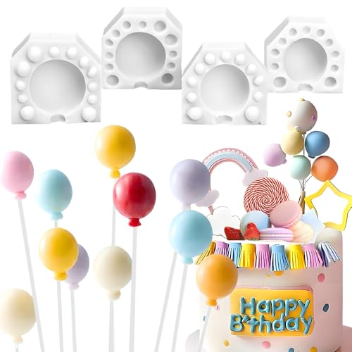 2 Pairs Round Balloon Lollipop Molds Silicone Cake Pop Mold Mini Cake Pop Molds Silicone Lollipop Mold Polymer Clay Molds 3d Fondant Molds Clay Mould Chocolate Candy Fondant Mold Diy Cake Decorations