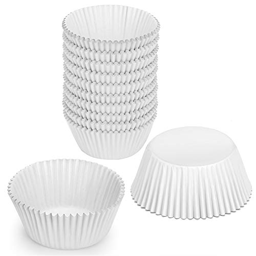 Gifbera Standard White Foil Cupcake Liners Paper Baking Cups 200-Count - color: White