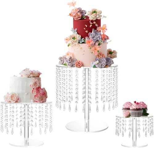 SealSee Acrylic Cake Stand,Acrylic Cake Rack Circular Cupcake Rack - size: Middle