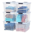 IRIS USA 35 Qt. Letter/Legal File Box with Latching Lid, Navy/Gray - color: Clear, size: 40 Qt, style: 6 Pack