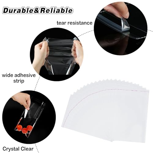 6"x7" 3.2Mil Self Sealing Cellophane Bags 200Pcs Clear Cookies Bags - color: 6"x7"-200PCS