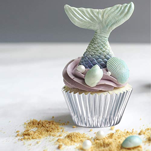 Sumind 200 Pieces Foil Cupcake Liners Metallic Standard Size 2 Inch Baking