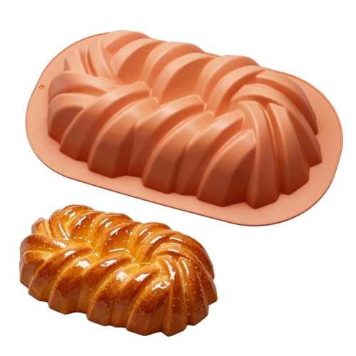 1 Pcs Silicone Cake Molds, Nonstick Bread Loaf Pans for Jello, Bread, Cheese Cake, Pastry, Loaf, Tart Pie, Brownie, Chocolate(Terracotta Color)