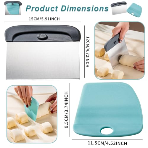 2 in 1 Dough Scraper and Bench Cutter for Kitchen Baking