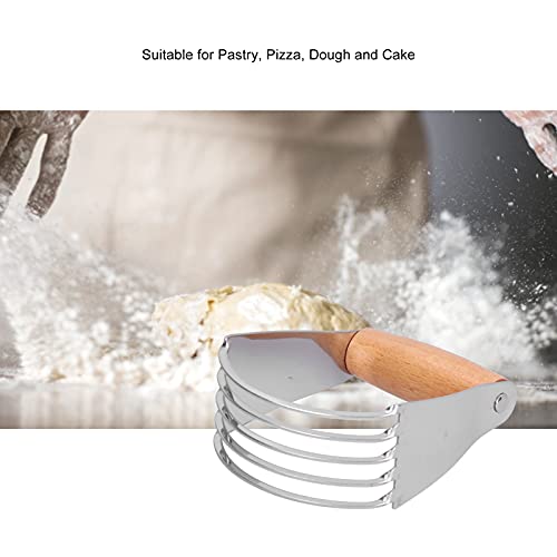 Pastry Cutter, Stainless Steel Dough Cutter, Pastry Blender with 5 Heavy Duty Blades and Comfortable Handle for Pastry Baking, Handle Length 7.5cm