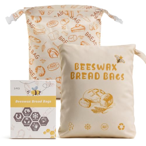 Beeswax Bread Bags for Homemade Sourdough Bread,Reusable Storage Bag