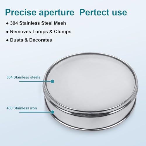 7.9" (20cm) 304 Stainless Steel Lab Sieve, 80 Mesh (0.2mm) Screen Sifter - size: 80Mesh(0.2mm)/Ф7.9in