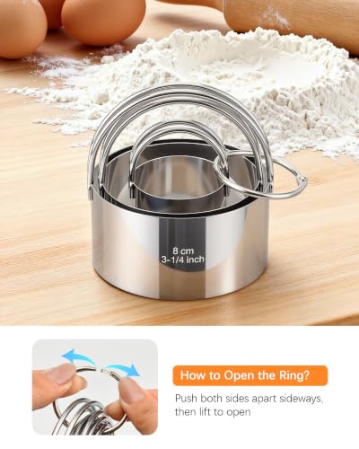 Biscuit Cutter Set with Handle, 3pcs Cookie Cutters - style: 3 Sizes - Flat