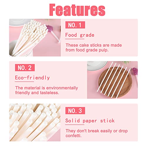 500 Pcs 4-Inch White Lollipop Sticks,Cake Pops Sticks,Paper Treat Sticks Sucker Stick for Cake Toppers,Dessert,Chocolate,Cookie,Candy(3mm) - size: 4 Inch (Pack of 500)