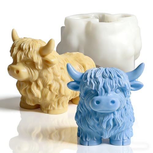 Cow-Shaped Silicone Molds for 3D Candle Making, Unique Animal Mold, Silicone Food Grade Moulds for Crafts Cake Jelly Gummy Wax Soap Ice Mould for Home Decor