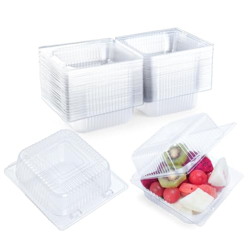 50 Count Heavy Duty Clear Clamshell Food Containers Hinged with Lids - color: Clear - 50 Count