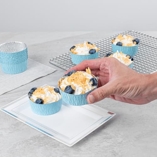 Restaurantware Pastry Tek 3 oz Round Blue Foil Ramekin Cups, 200 Count - color: Blue