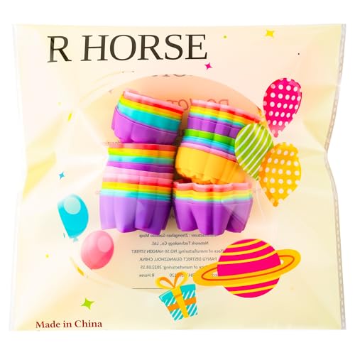 R HORSE 42 Pack Mini Silicone Cupcake Molds - color: Cherry