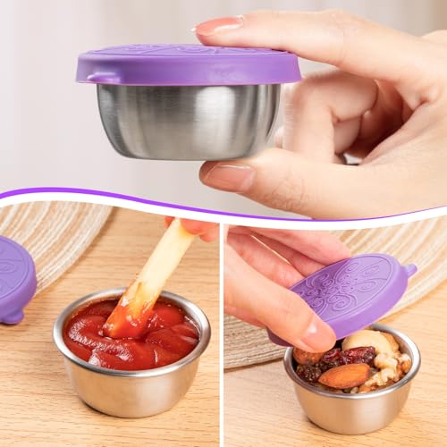 MICEBAY 8-Pack Salad Dressing Container, Leakproof Squeeze Bottles - color: Purple