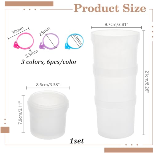 arricraft Pastry Piping Bag Holder Stand for Filling, Piping Tip Organizer Cake Decorating Storage Clear Plastic Cream Icing Bag Rack with 18 Pcs Pastry Bag Ties