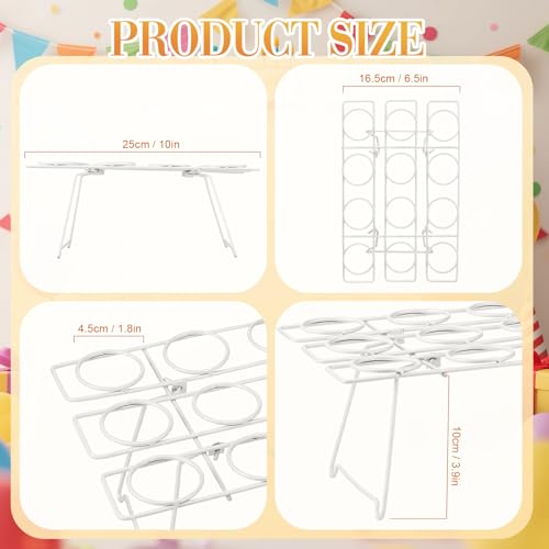 2 Pack Ice Cream Cone Holders Rack with 12 Holes Cake Cone Stand, White - color: White
