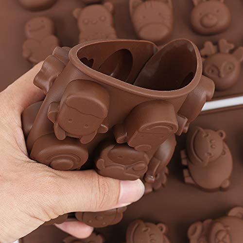 Diverse Animal Silicone Chocolate Making Molds, Food Grade Silicone for Chocolate, Candy, Ice Cube, Dog Treats. 4 Pcs