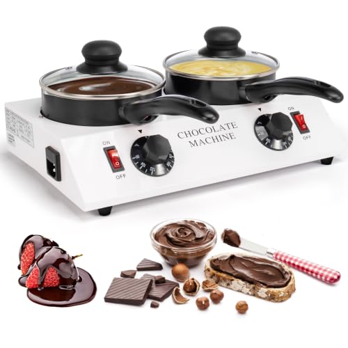 WICHEMI Chocolate Melting Pot Electric Chocolate Melter Warmer Dual-Pots - color: Double Pots