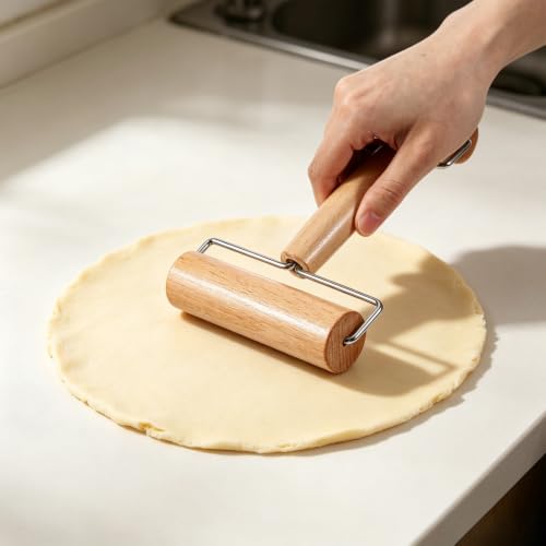 Pastry Roller with Handle,Small Rolling Pin for Dough Baking