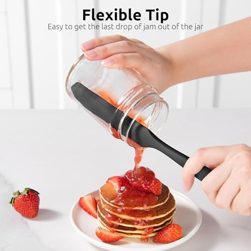 U-Taste Skinny Silicone Jar Spatula Scraper, 10in Sourdough Tool, Black - color: Black, size: 9.72 in