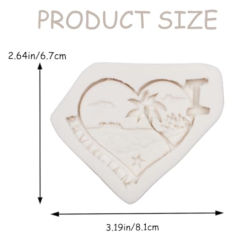 Silicone Heart Shape Tropical Scenery Theme Molds - color: Light White