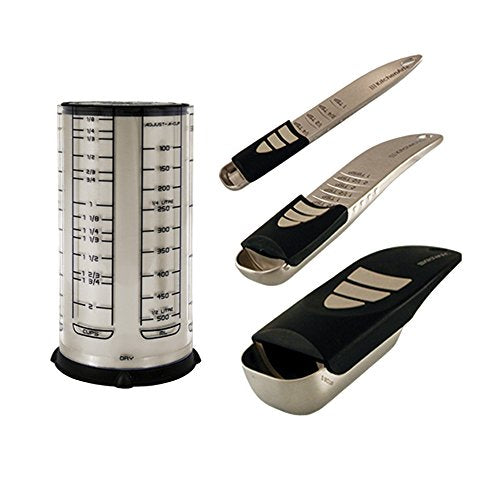 KitchenArt Baker’s Pro Adjust-A-Measure Set, 4-Piece, Satin - size: 4-Piece Set