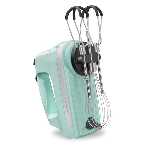 KitchenAid 6 Speed Hand Mixer w/Flex Edge Beaters, KHM6118, Ice Blue - color: Ice Blue