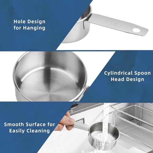 8-Piece Stainless Steel Measuring Cups Set - size: 1/4 Cup