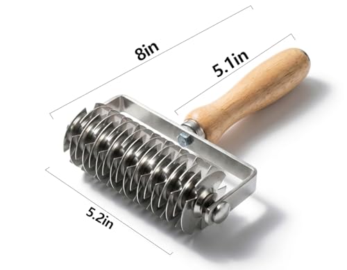 Lattice Pastry Cutter, Professional Lattice Roller for Pie & Beef Wellington, Sharp Multi-Blade Dough Cutter for Even Decorative Crusts, Easy-Clean Baking Gift for Home Bakers
