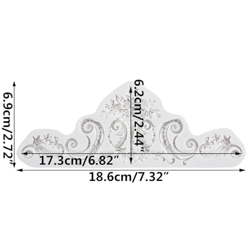 Lingzhi Baroque Style Fondant Mold Curlicues Scroll Lace Silicone Molds - color: Style E