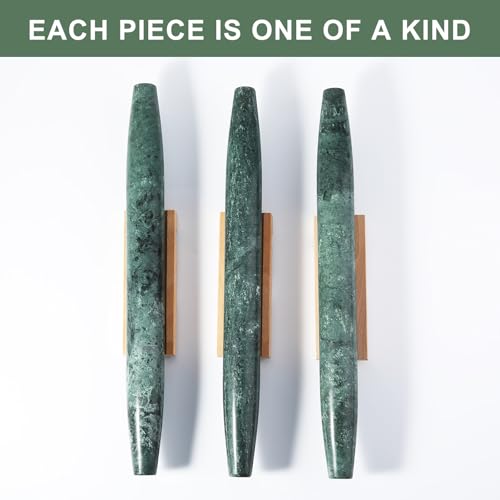 Natural Marble Rolling Pin for Baking, 15.6" Non-Stick Stone Dough Roller - color: 15.6"x1.48"-Green