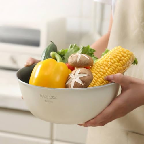 Stainless Steel Colander and Mixing Bowl Set (4.6 QT and 5.3 QT) - size: 1*4.6 QT Colander and 1*5.3 QT Mixing Bowl Set
