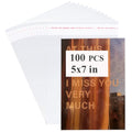 100Pcs 5-1/4 x 7-1/5 Inch Self Sealing Cello Cellophane Bags Clear Plastic Sleeves - Fit 5x7 Inch Photo A6 Cards Cookie - size: 5.25 x 7.2 inches